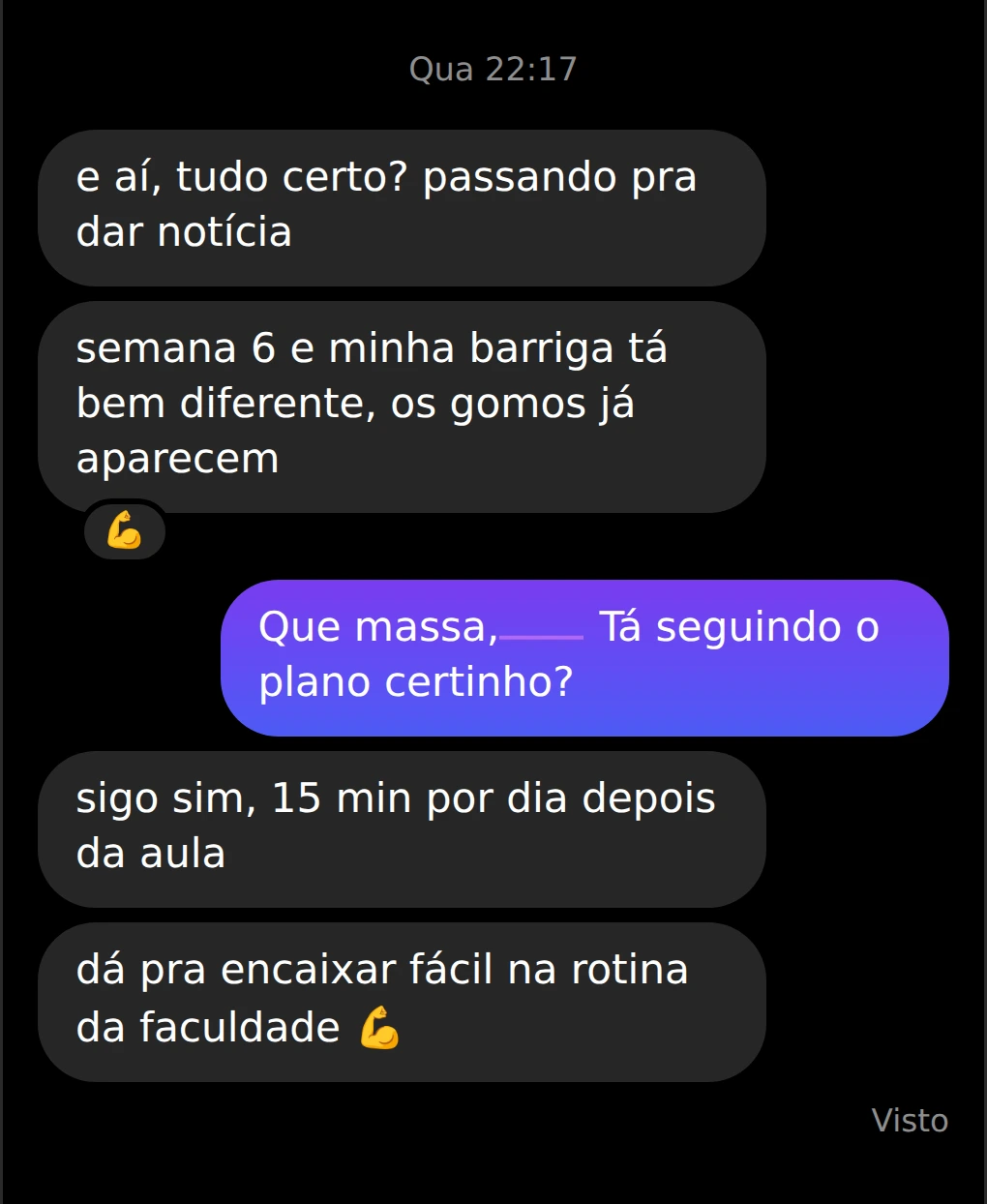 Conversa do Instagram 5, com identidade do cliente ocultada