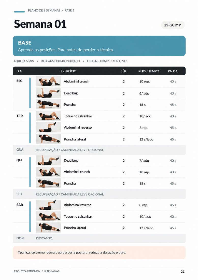 Página real do e-book: Treino e recuperação juntos.